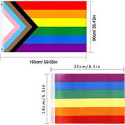 Favson Rainbow Flag, LGBT Gay Pride Parade Flag, Weatherproof, 150 x 90 cm - with (4 Pieces 15 x 20 cm Giveaway)
