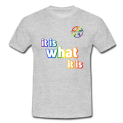 It is what it is T-Shirt mit STAR QueerWorld Logo - Grau meliert