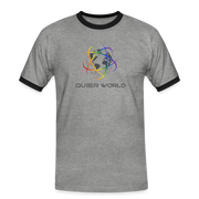 T-Shirt mit original QueerWorld Logo - Grau meliert/Schwarz