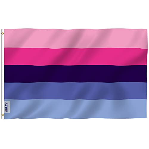 Anley Fly Breeze 3x5 Fuß Omnisexuelle Pride Flag - Lebendige Farbe und Lichtbeständig - Canvas Header und Doppelnähte - Omnisexuelle LGBT Flaggen Polyester mit Messingösen 3 X 5 Ft