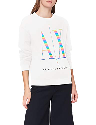 Armani Exchange Womens Sweatshirt, Off White, XS