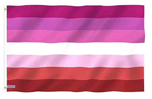 Fontee® [ Lesbian Pride Flag ][ 90X150 cm ][ Siebdruck][ Lebendige Farbe ][ UV-lichtbeständig ][ Leinwandkopf ][ Doppelt genäht][ Dicke Messingösen ] [ Sunset Pride Flag ]