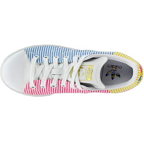 adidas Men's Stan Smith Pride Sneaker Shoes, Footwear White/Shock Pink/Ray Blue, 11.5 M US