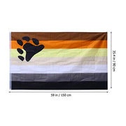 Amosfun Bear Pride Flagge Outdoor Rainbow Gay Lesbian Flag LGBT Support Flag Banner Dekoration Polyester Flagge Ornament 90 x 150 cm