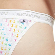 Calvin Klein Women Ck Eine Baumwolle Modal Mischung Brasilianischen Kurz, Stolz Farben Mini Ck1 Logo-Druck L Stolz Farben Mini Ck1 Logo-Druck