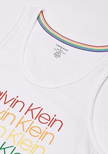Calvin Klein Herren The Pride Edit Lounge Tank Pyjamaoberteil, Weiß, X-Groß