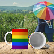 TRIOSK Tasse Regenbogen Flagge Rainbow Liebe LGBT Liebestassen Geschenk für verliebte Paare Valentinstag Sie Ihn Männer Frauen Bunt