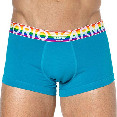 Emporio Armani Underwear Mens Rainbow Trunks, Ocean, L