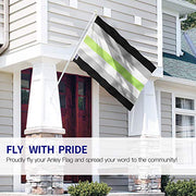 ANLEY Fly Breeze 3x5 Fuß Agender Pride Flagge - Lebendige Farbe und UV-Lichtechtheit - Leinwandkopf und doppelt genäht - Agender Pride Flagge mit Messingösen 3 x 5 Ft