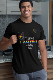 I AM FINE T-Shirt mit QueerWorld Logo