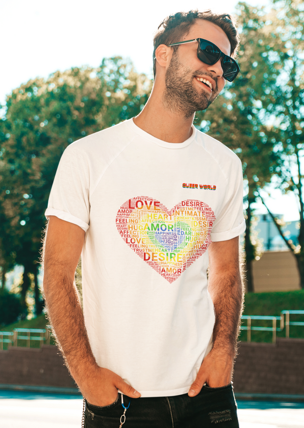 LGBT-LOVE T-Shirt mit QueerWorld Motiv