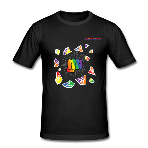 POWER T-Shirt mit QueerWorld Motiv - Schwarz