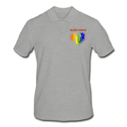 Poloshirt PLUR mit QueerWorld Motiv - Grau meliert