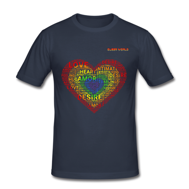LGBT-LOVE T-Shirt mit QueerWorld Motiv - Navy