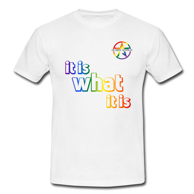 It is what it is T-Shirt mit STAR QueerWorld Logo - Weiß