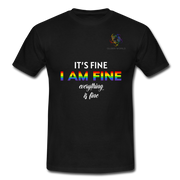 I AM FINE T-Shirt mit QueerWorld Logo - Schwarz