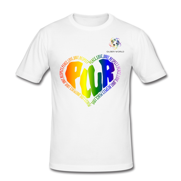 PLUR T-Shirt mit original QueerWorld Logo - Weiß