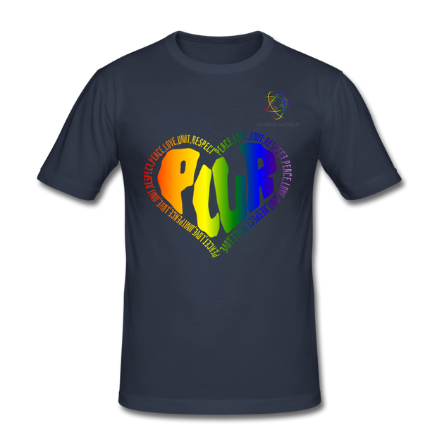 PLUR T-Shirt mit original QueerWorld Logo - Navy