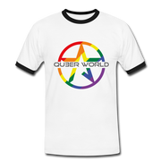 LGBT T-Shirt mit QueerWorld STAR Motiv - Weiß/Schwarz