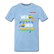 Sorta sweet, sorta savage T-Shirt mit QueerWorld Logo - Sky