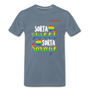Sorta sweet, sorta savage T-Shirt mit QueerWorld Logo - Blaugrau
