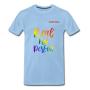 Real not perfect T-Shirt mit QueerWorld Logo - Sky