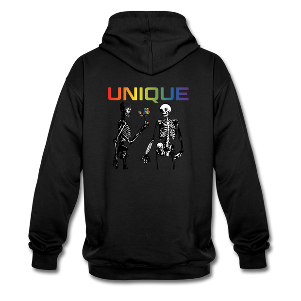 Pullover UNIQUE mit original QueerWorld Logo - Schwarz/Grau meliert