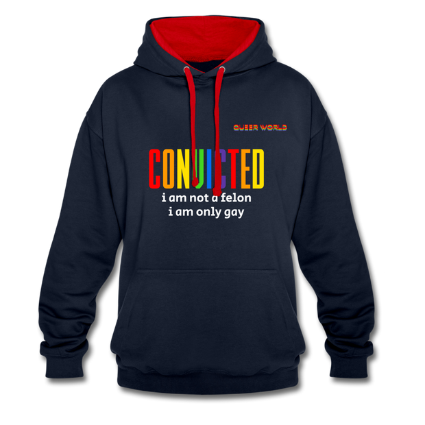 CONVICTED Pullover mit QueerWorld Motive - Navy/Rot