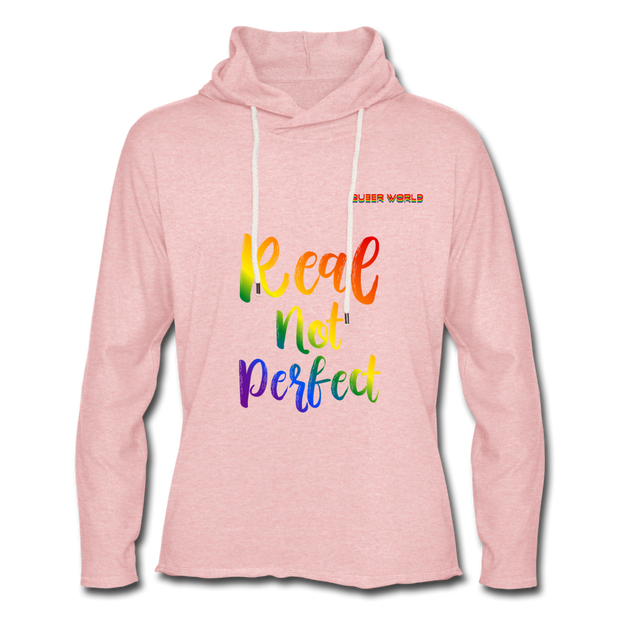 Real not perfect Pullover mit QueerWorld Motiv - Rosa-Creme meliert
