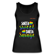 Sorta Sweet, sorta savage Tank Top mit QueerWorld Logo - Schwarz