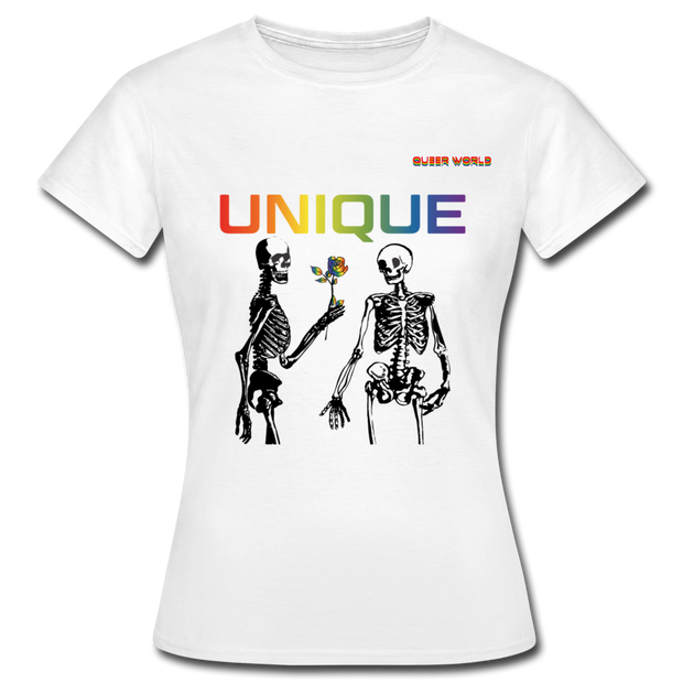 UNIQUE T-Shirt mit QueerWorld Motiv - Weiß