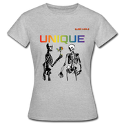 UNIQUE T-Shirt mit QueerWorld Motiv - Grau meliert