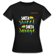 Sorta sweet, sorta savage T-Shirt mit QueerWorld Logo - Schwarz