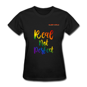 Real not perfect T-Shirt mit QueerWorld Motiv - Schwarz