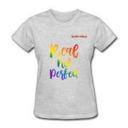 Real not perfect T-Shirt mit QueerWorld Motiv - Grau meliert