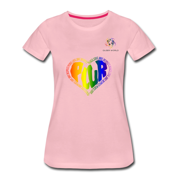 PLUR T-Shirt mit original QueerWorld Logo - Hellrosa