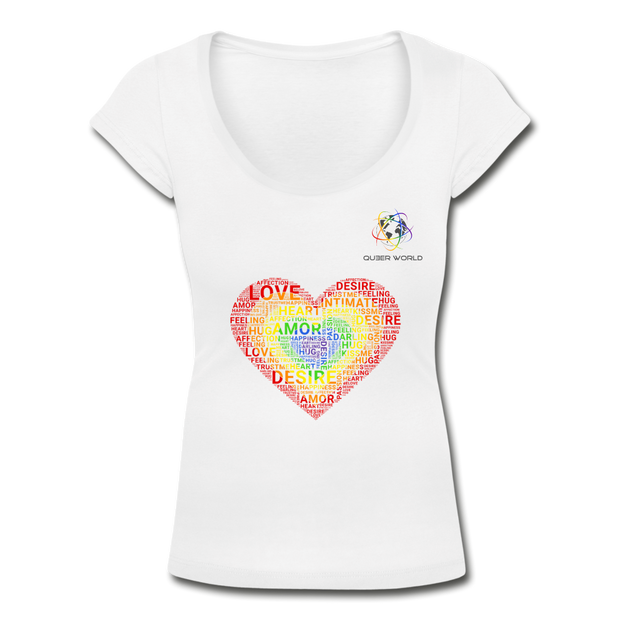 LGBT-LOVE T-Shirt mit original QueerWorld Logo - Weiß