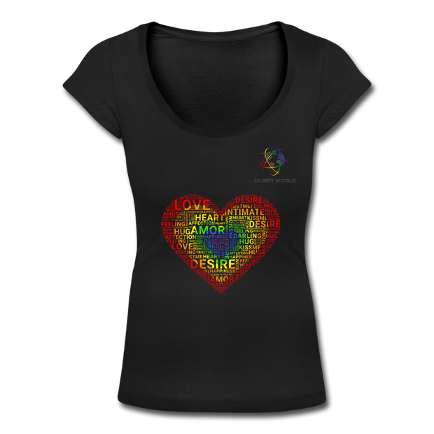 LGBT-LOVE T-Shirt mit original QueerWorld Logo - Schwarz