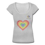 LGBT-LOVE T-Shirt mit original QueerWorld Logo - Grau meliert