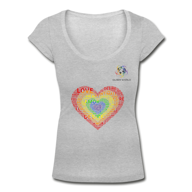 LGBT-LOVE T-Shirt mit original QueerWorld Logo - Grau meliert