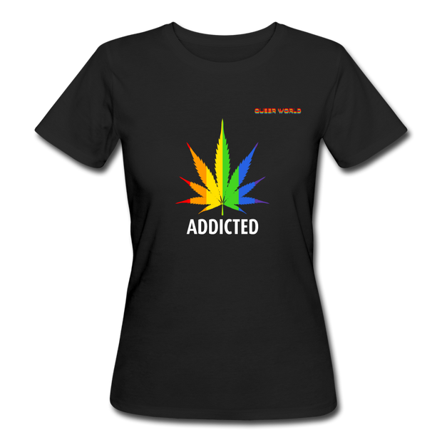 Addicted T-Shirt mit QueerWorld Motiv - Schwarz