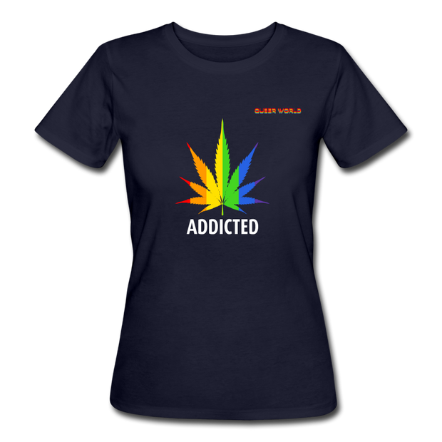 Addicted T-Shirt mit QueerWorld Motiv - Navy