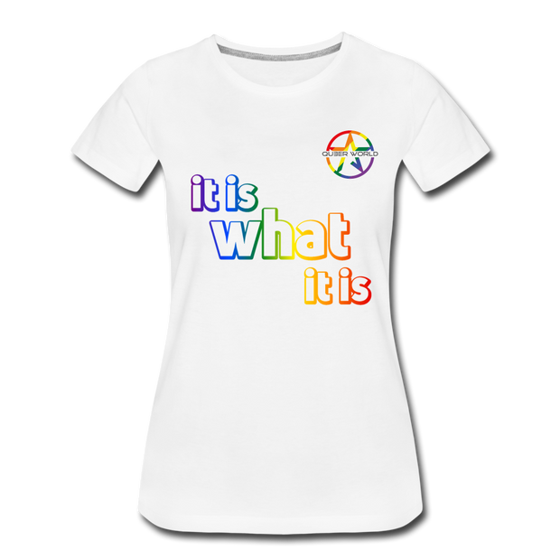 It is what it is T-Shirt mit STAR QueerWorld Logo - Weiß
