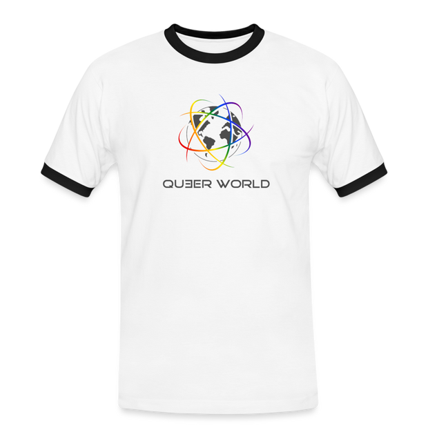 T-Shirt mit original QueerWorld Logo - Weiß/Schwarz